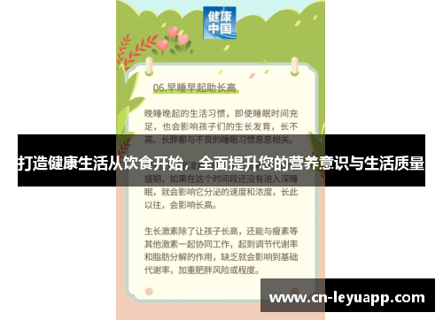 打造健康生活从饮食开始,全面提升您的营养意识与生活质量 打造健康生活从饮食开始,全面提升您的营养意识与生活质量